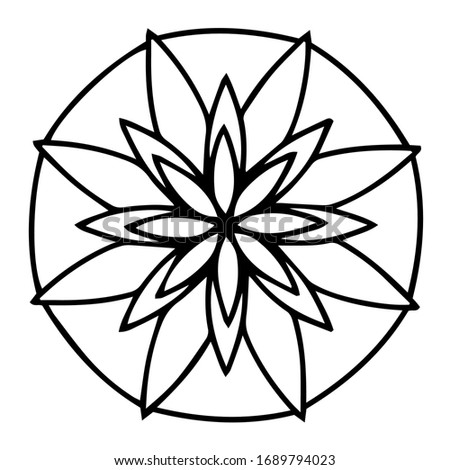 Hand drawn vector geometric and floral mandala. Perfect for anti stress coloring page, card, pattern, textile print, tattoo template.