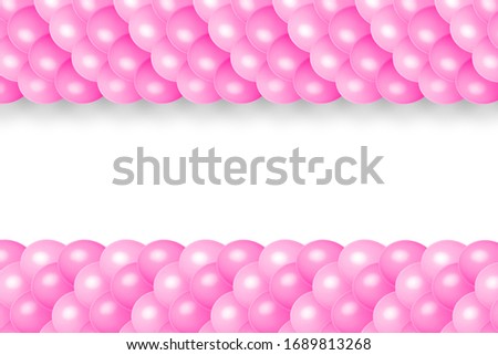 Group helium balloons background isolated on white. Baner for birthday, anniversary, celebration party decorations.