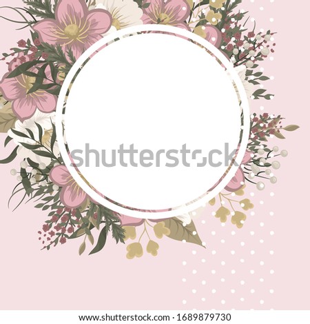 Flower designs border - pink flowers