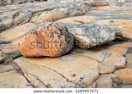 Landscape with granite rocks at the swedish west coast - Ramsvik, Bohuslaen, Vaestergoetland, Sweden, Skandinavia, Europe,