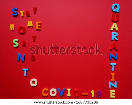 layout of colored letters on the surface 