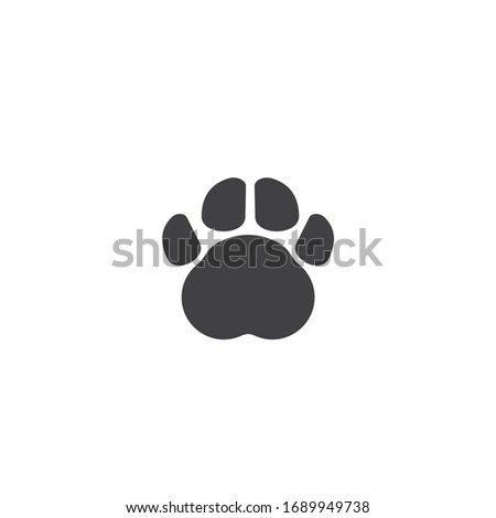 paw vector  icon of pet illustration design template