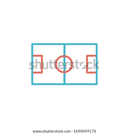 football field icon vector illustration. football field icon with two color line style design