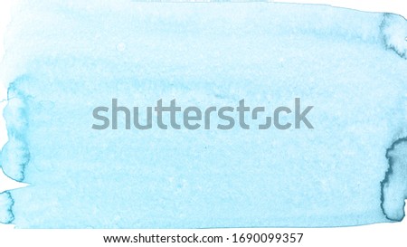 Watercolor blue paint background texture.