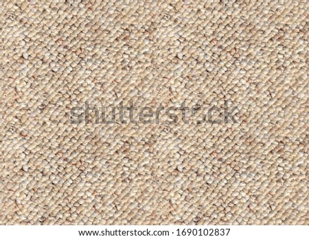 Seamless beige carpet rug texture background from above, carpet material pattern texture flooring