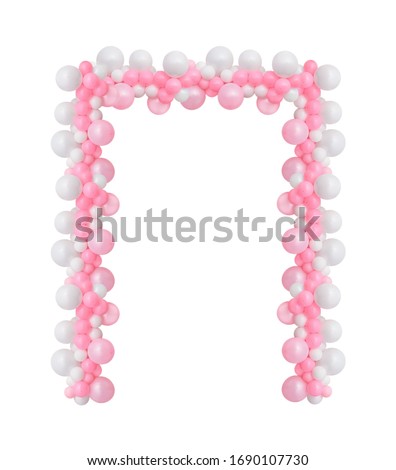 Gates made of balloons are isolated on a white background