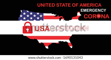 Vector, illustration united state of america lockdown
