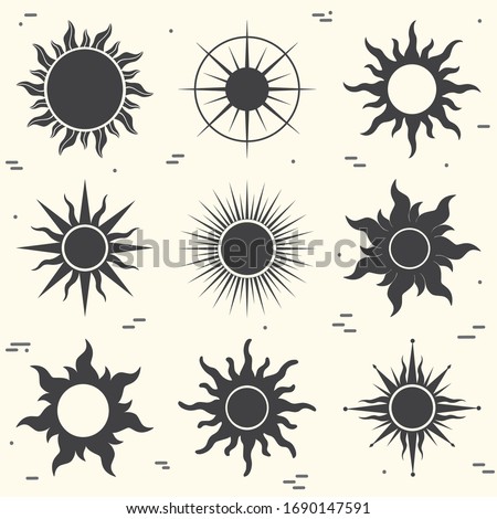 Set of sun images for you design.