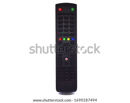 single television remote control without text on button, white background