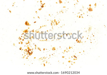 Bread crumbs isolated on white background.  Top view
 Royalty-Free Stock Photo #1690212034