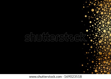 Black background with gold snow