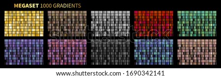 Vector Gradients Megaset Big collection of metallic gradients 1000 glossy colors backgrounds Gold, bronze, silver, chrome, metal, black, red, green, blue, purple, pink, yellow, white, rose gold colors Royalty-Free Stock Photo #1690342141