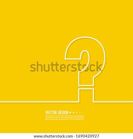 Question mark icon. Help symbol. FAQ sign on  yellow background. vector. minimal, outline. Quiz symbol. Royalty-Free Stock Photo #1690420927