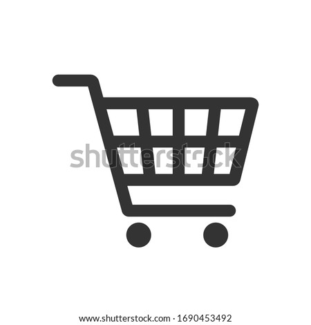 Shopping cart vector icon, flat design. Isolated on white background. Royalty-Free Stock Photo #1690453492