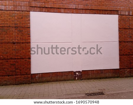 Outside Street View Empty Blank Billboard Wallpaper Poster Frame On Red Brick Wall Building 