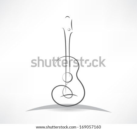acoustic guitar bending line icon
