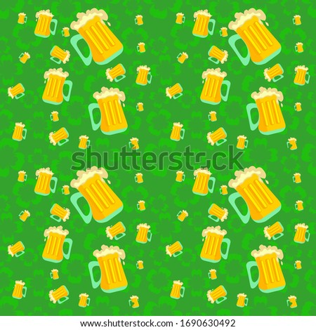 Seamless pattern with a happy patrick day theme and dominant green color

