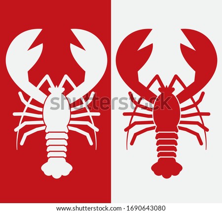 Vector lobster on white background. Seafood design element. 