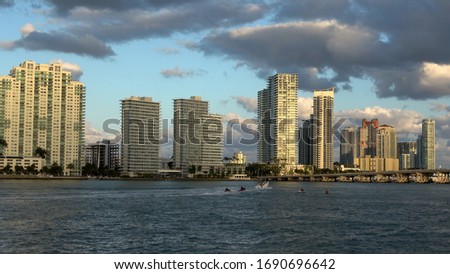 The Skyline of Miami Beach in the afternoon