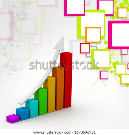 3d illustration of Business graph in abstract background