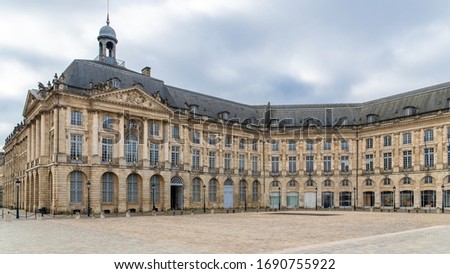 Bordeaux, beautiful french city, typical buildings place de la Bourse
