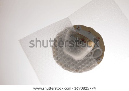 White Bubble Wrap Packing Or Air Cushion Film Abstract Horizontal Texture For Creative Art Work Background, 