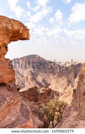 Valley of the Moon sandstone and granite rock desert Wadi Rum Petra Jordan