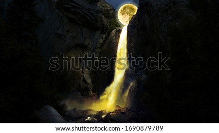 Moon water fall - Digital image manipulation