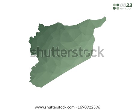 Vector of Syria map green polygon triangle mosaic with white background. style gradient.