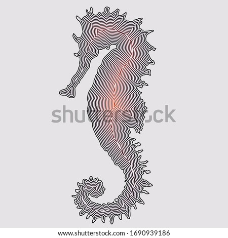 seahorse logo black and red vector
