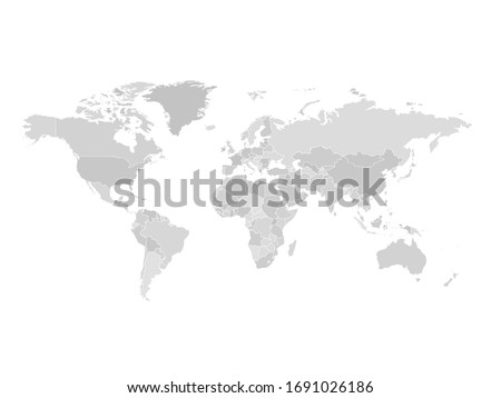 High detailed world map in greys colors on white background.
Perfect for backgrounds, backdrop, business concepts, presentation, charts and wallpapers.