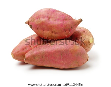 sweet potatoes on the white background Royalty-Free Stock Photo #1691134456