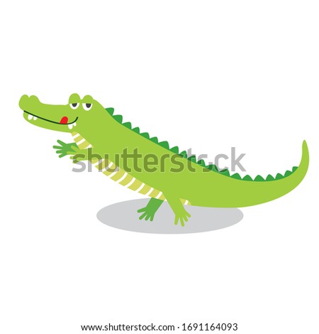 Cute a crocodile on white background