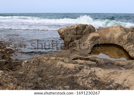 Mediterranean coast in the north of Israel. photos taken before quarantine