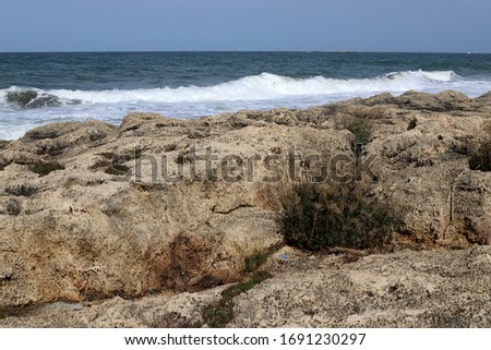 Mediterranean coast in the north of Israel. photos taken before quarantine