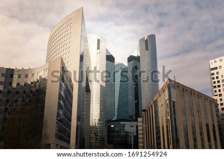 Skyscrapers from La Defense financial district at Paris, France.