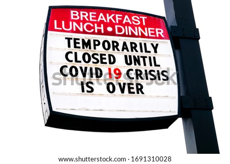 Covid-19 Coronavirus closed restaurant business food dining under quarantine