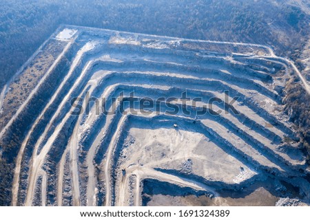 Open pit granite quarry, view from above