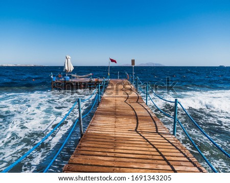 Empty closed pier of the Red Sea of ​​Egypt.