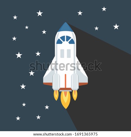 Rocket.vektor launch, concept illustration of business products on the market.