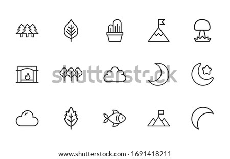 Set of ecology related vector line icons. Premium linear symbols pack. Vector illustration isolated on a white background. Web symbols for web sites and mobile app. Trendy design. 