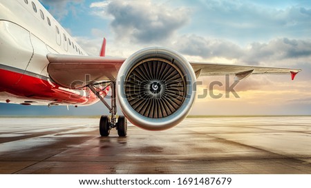 jet engine of an modern airliner Royalty-Free Stock Photo #1691487679