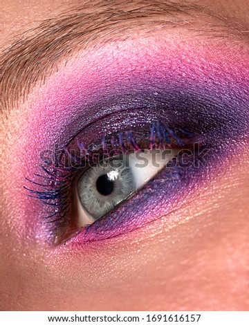 Beauty Fashion Model Makeup Photo Lips Eyes Closeup