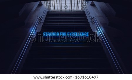 shot of stairs with the sentence striving for excellence Royalty-Free Stock Photo #1691618497