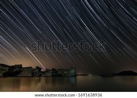 
star exposure in nature at night