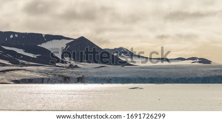 Landscape and glaciers of Spitsbergen during summertime