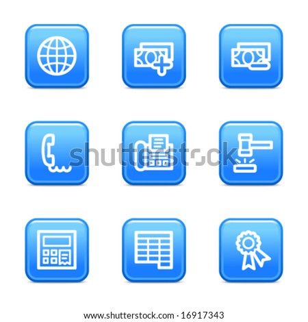 Finance 2 web icons, blue glossy buttons series