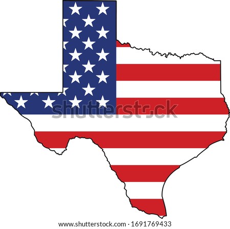 American Flag within the Texas state shape