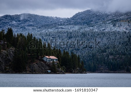 Lakeside Homes of McCall Idaho. Payette Lake Royalty-Free Stock Photo #1691810347