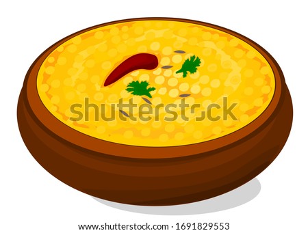 Dal Fry Indian Food Vector Royalty-Free Stock Photo #1691829553